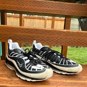 Nike Air Max 98 black and white trainers